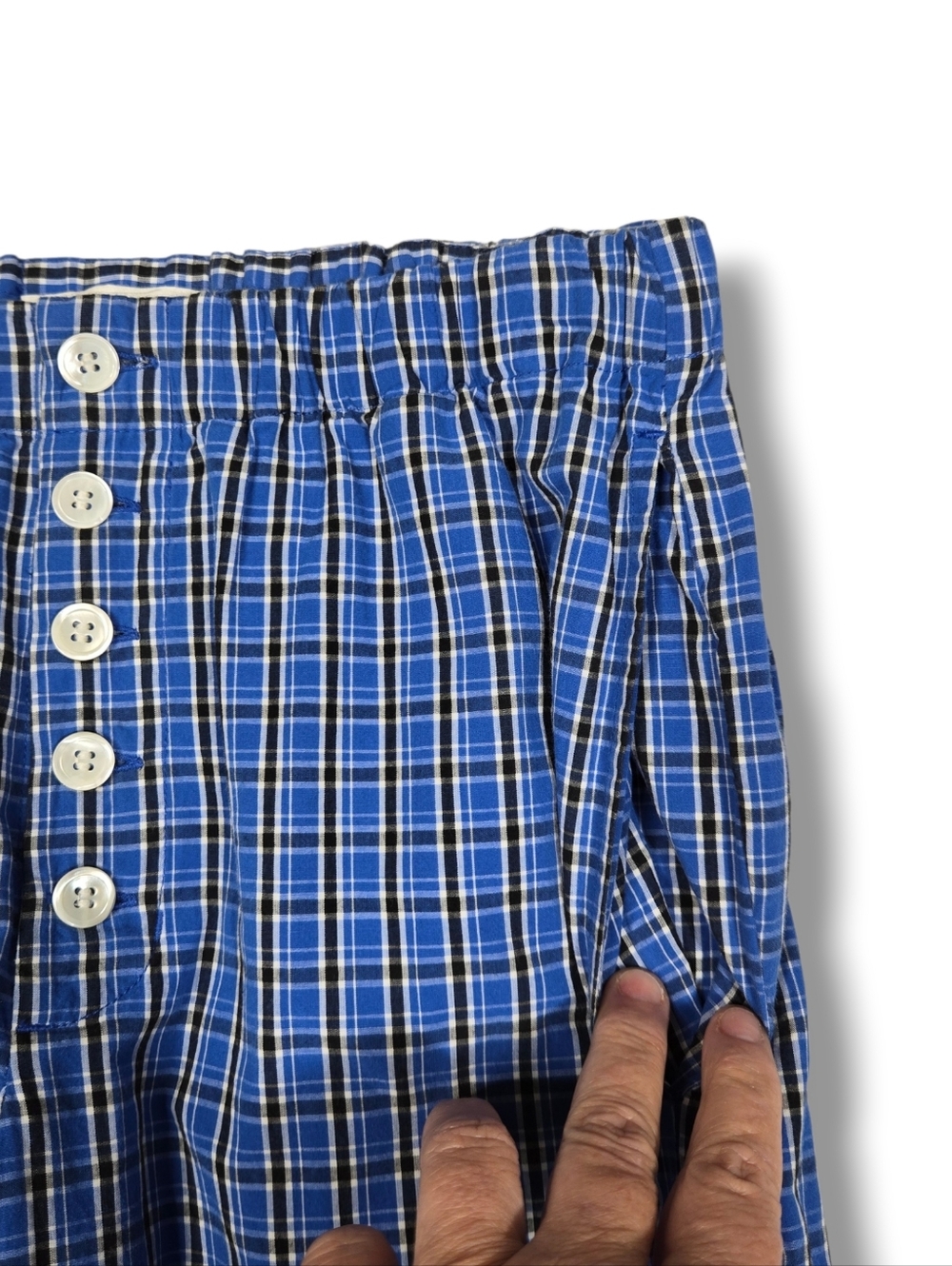 Doen Morgan Pant Size XXS 100% Organic Cotton Pockets Blue Cassis Check - Picture 8 of 14